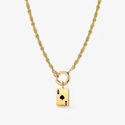Aced Rope Chain Necklace Set Gold