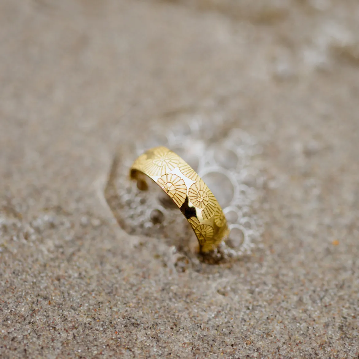 Ammonite Shell Ring Gold