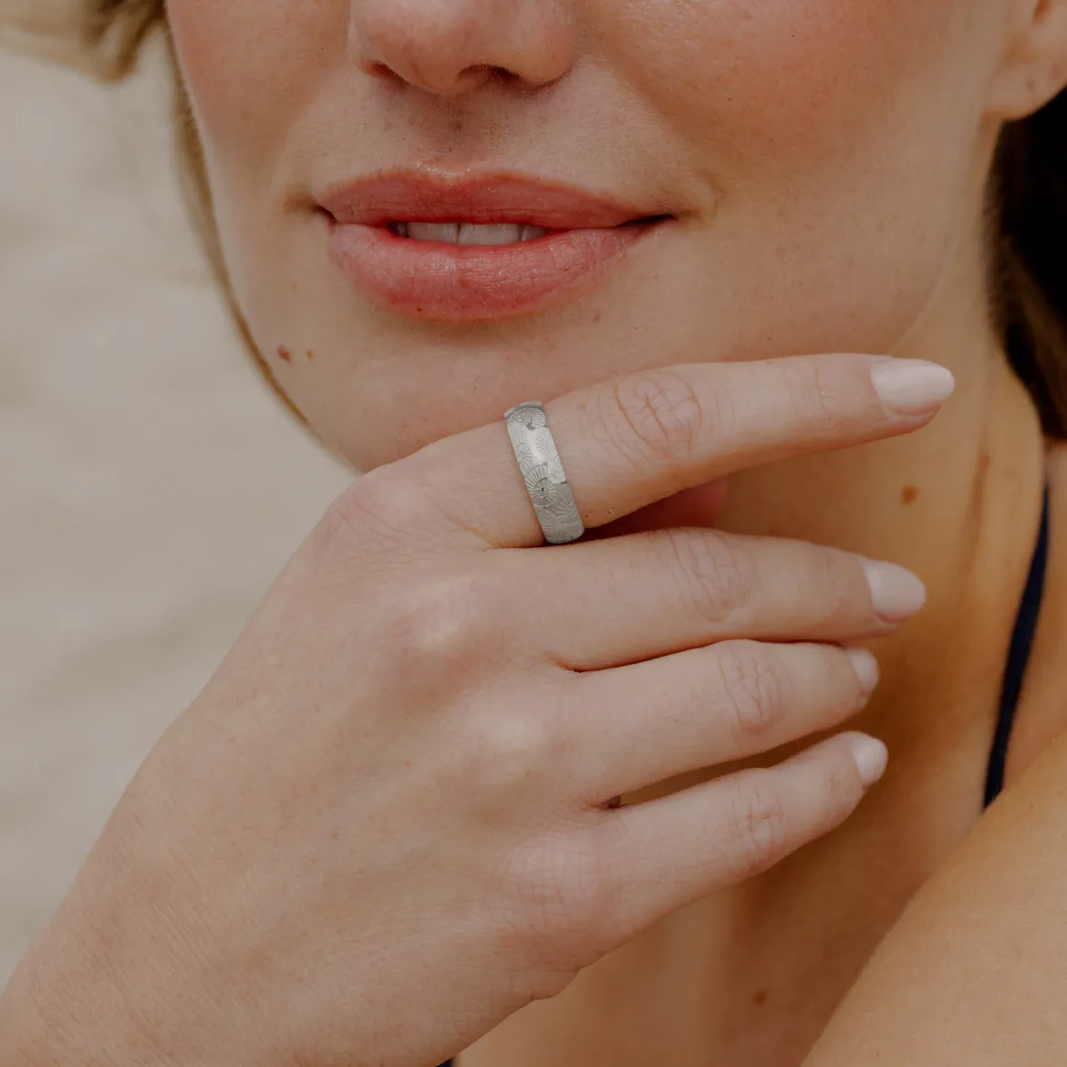 Ammonite Shell Ring Silber