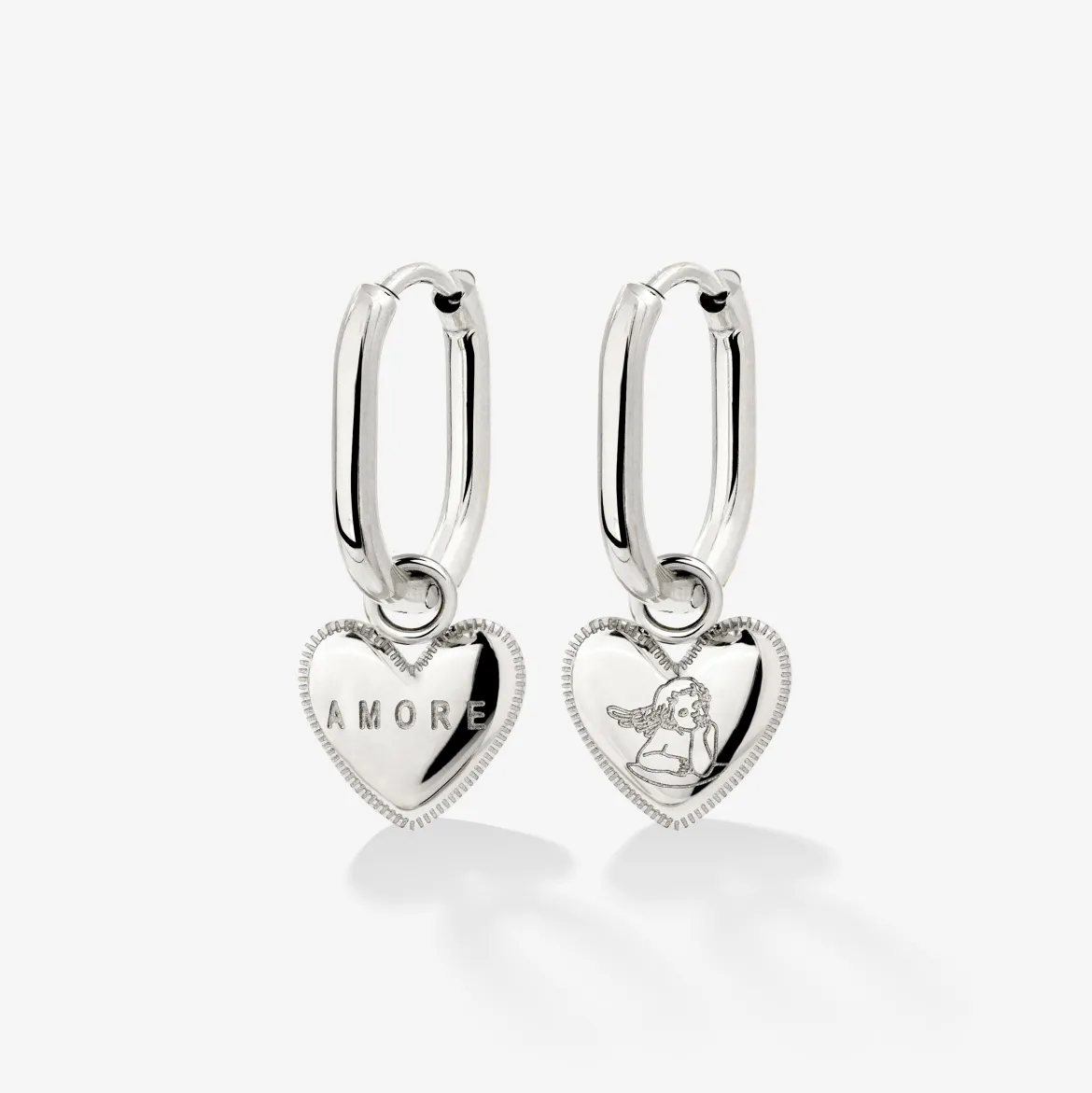 Amore Mio Oval Hoop Set Baby Silber