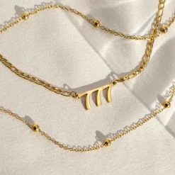 Angel Number Necklace Gold - 111