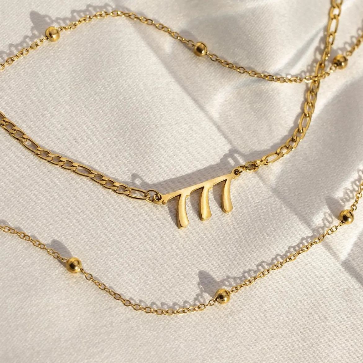 Angel Number Necklace Gold - 111