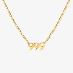 Angel Number Necklace Gold 999