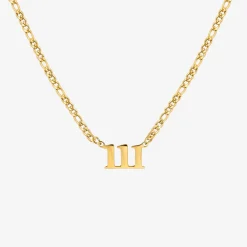Angel Number Necklace Gold 111