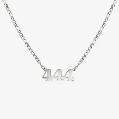 Angel Number Necklace Silber 444