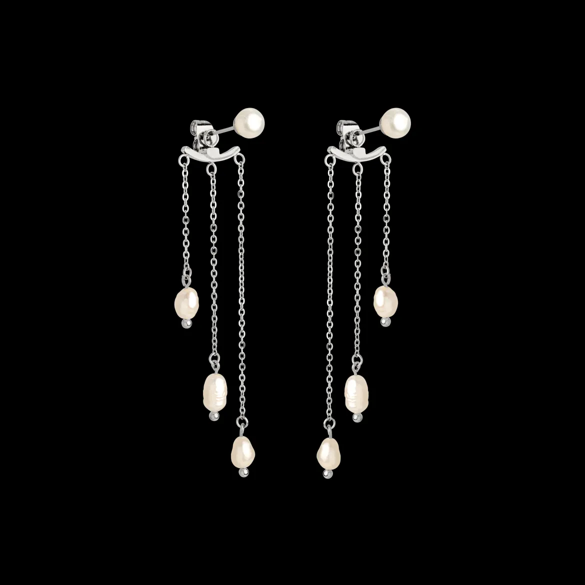 Annas Sparkle Pearl Studs Silber