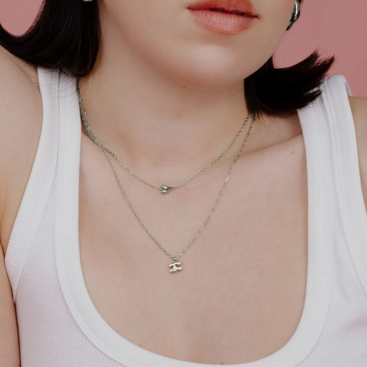 Aquarius Bubble Necklace Silber