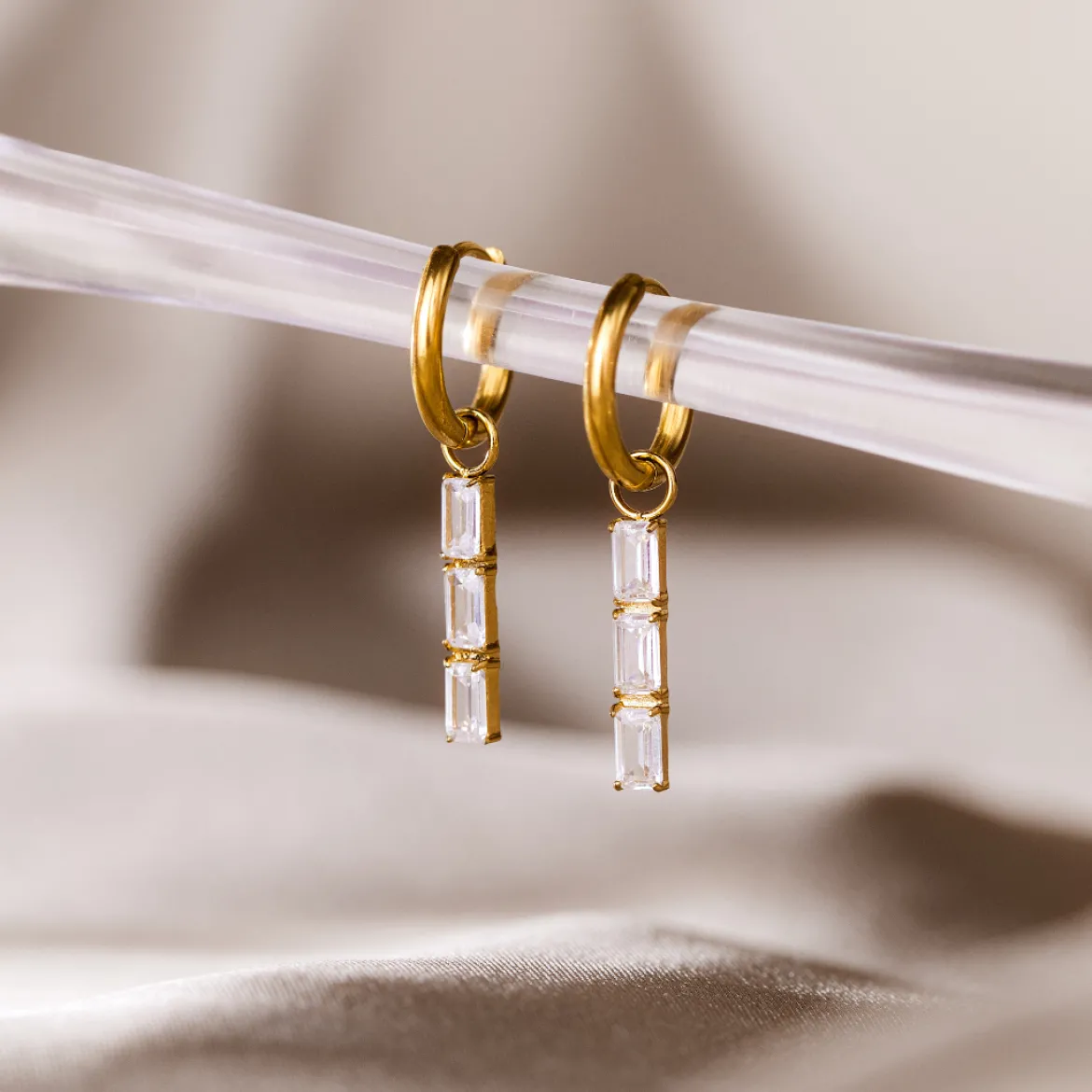 Baguette Bundle Hoop Set Small Roségold