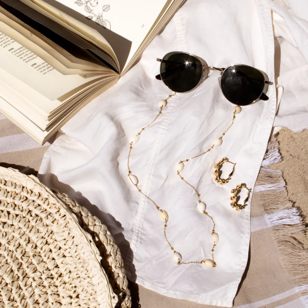 Beach Babe Sunglasses Chain Roségold
