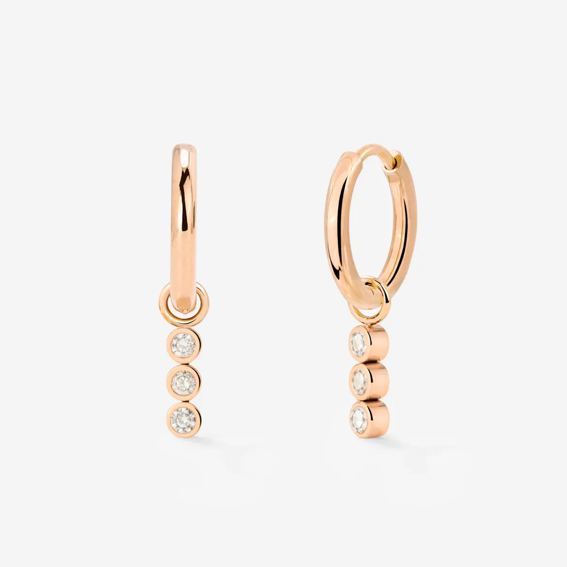 Bezel Bling Hoop Set Small Roségold