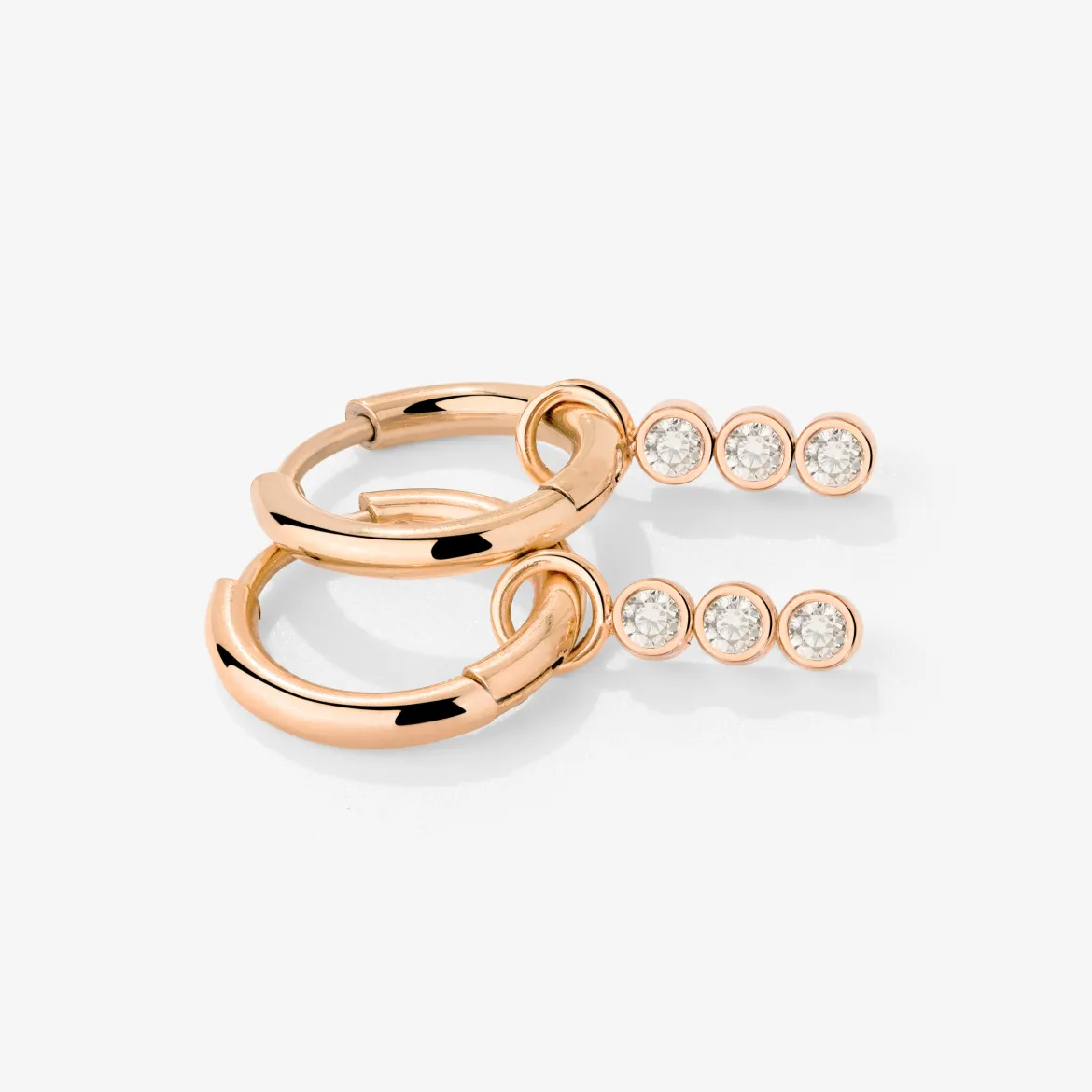 Bezel Bling Hoop Set Small Roségold
