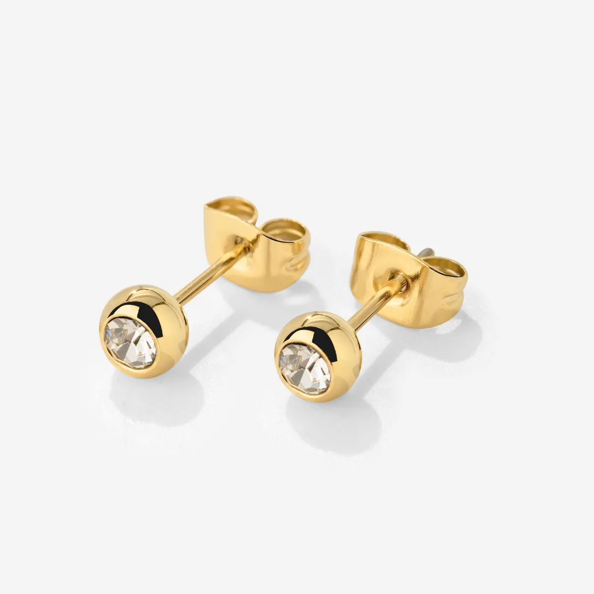 Bezel Bling Studs Gold