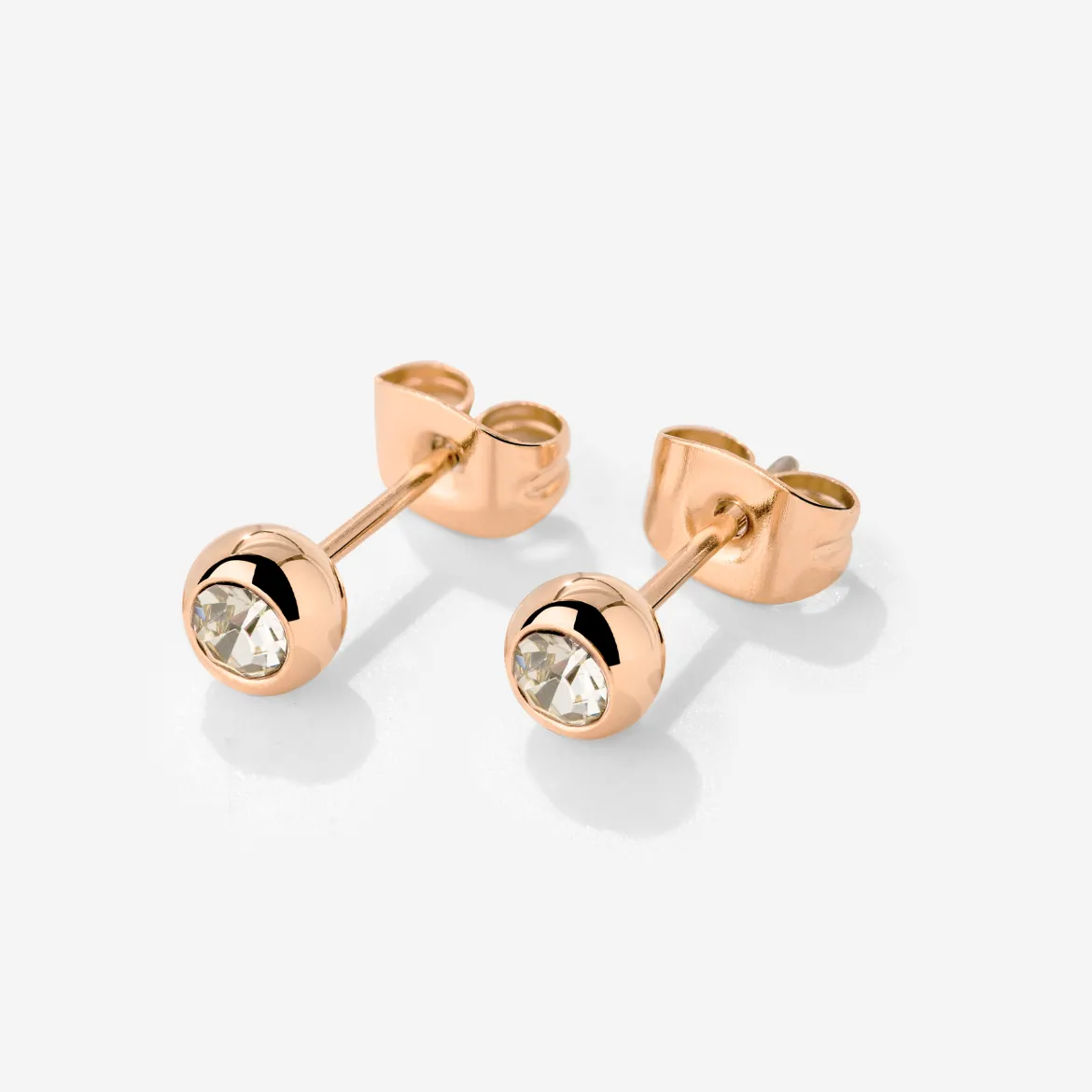 Bezel Bling Studs Roségold