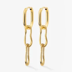 Blending Duo Oval Hoop Set Baby Gold