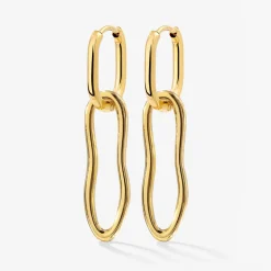 Blending Shapes Oval Hoop Set Baby Gold
