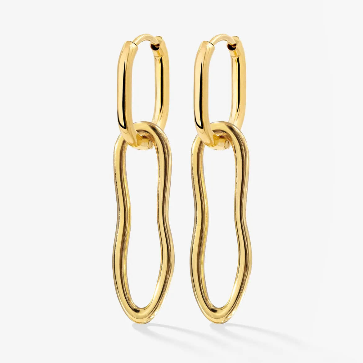 Blending Shapes Oval Hoop Set Baby Gold