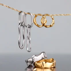 Blending Shapes Oval Hoop Set Baby Gold