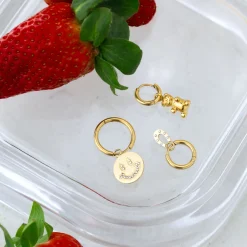 Blinged Horseshoe Hoop Set Small Roségold