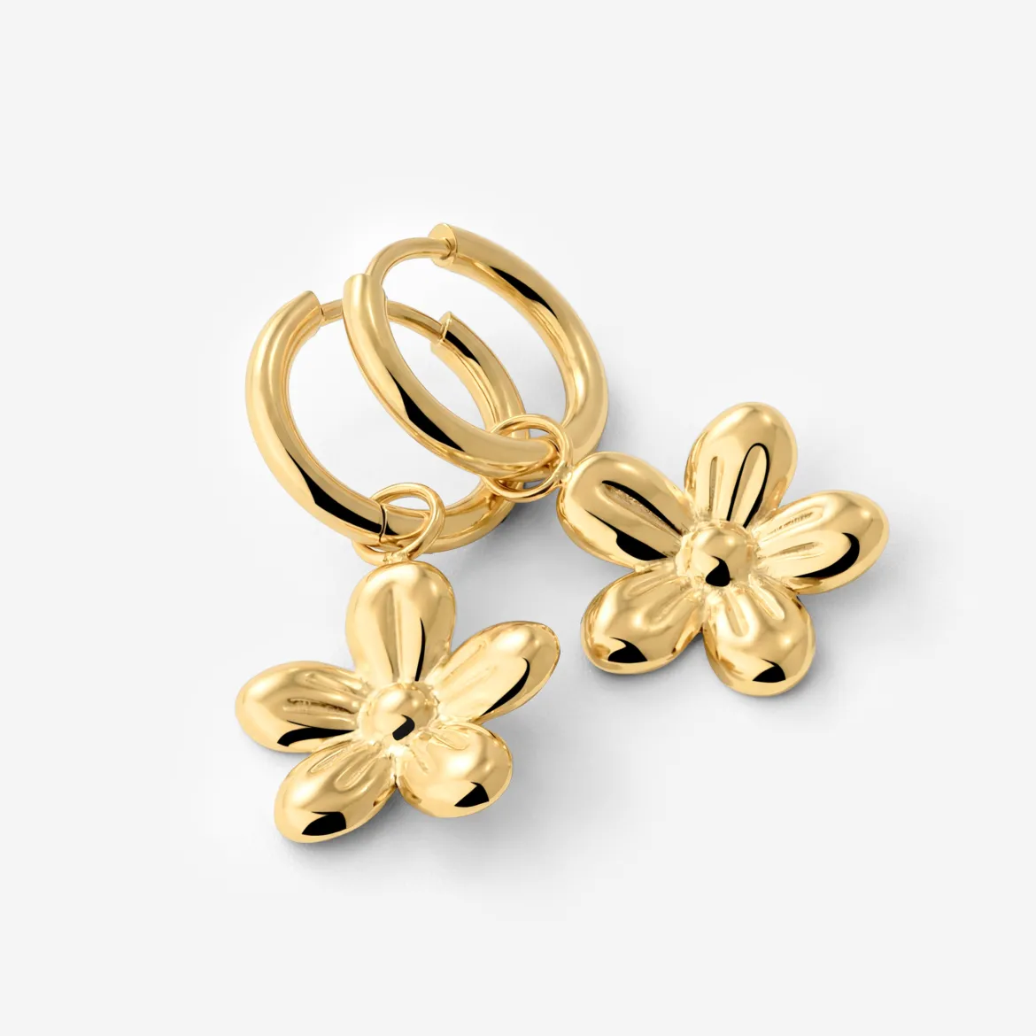 Blossom Hoop Set Small Gold