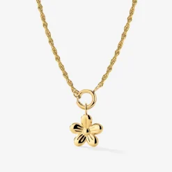 Blossom Rope Chain Necklace Set Gold