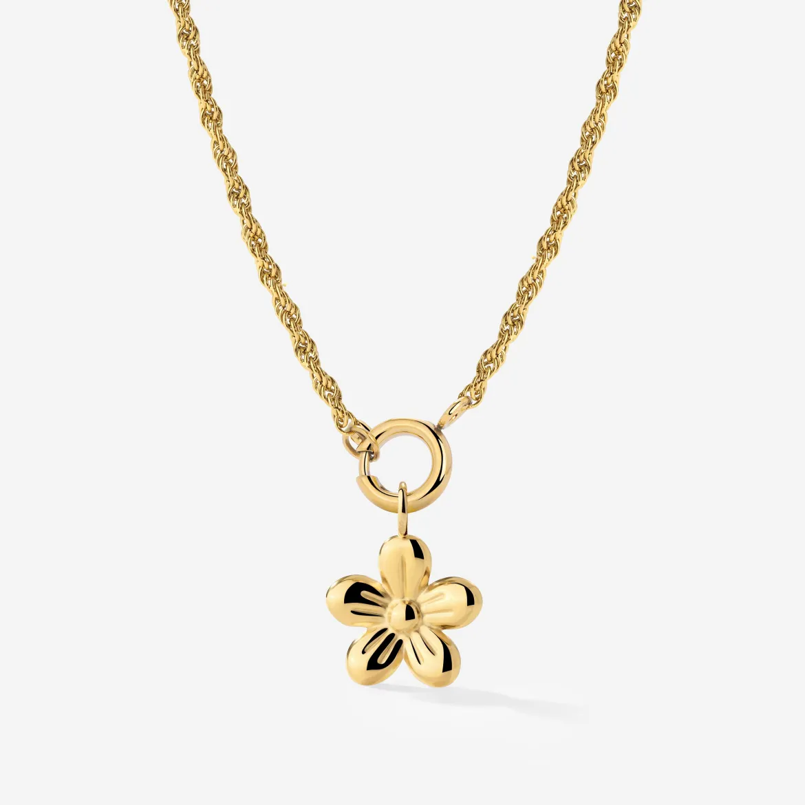 Blossom Rope Chain Necklace Set Gold