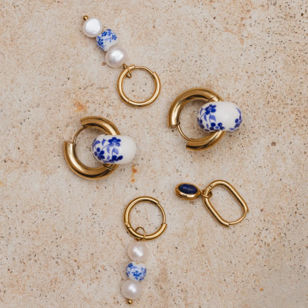 Blue Breeze Oval Hoop Set Baby Roségold