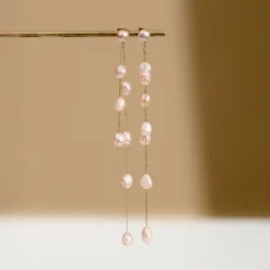 Blush Pearl Fall Earrings Silber