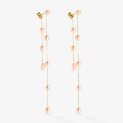 Blush Pearl Fall Earrings Gold
