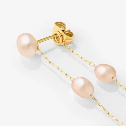 Blush Pearl Fall Earrings Gold