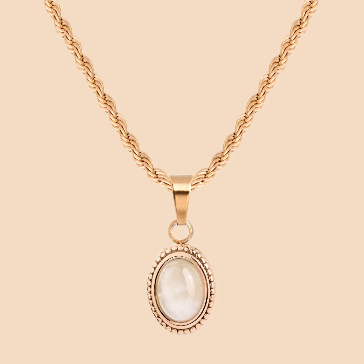 Blush Quartz Necklace Roségold