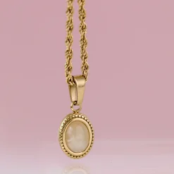 Blush Quartz Necklace Silber