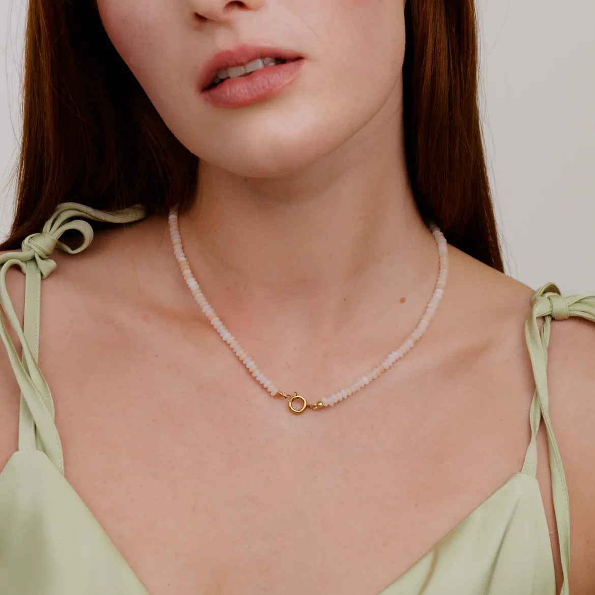 Blushstone Charm Necklace Gold