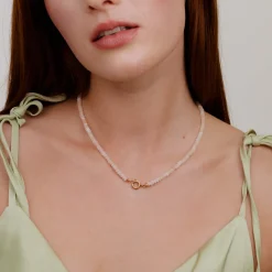 Blushstone Charm Necklace Roségold