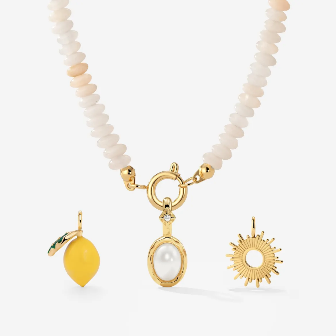 Blushstone Charm Necklace Set