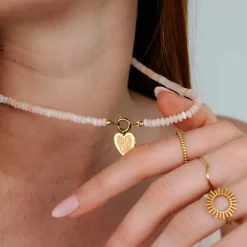 Blushstone Charm Necklace Set