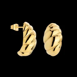 Bold Croissant Studs Gold
