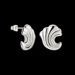 Bold Wave Studs Silber