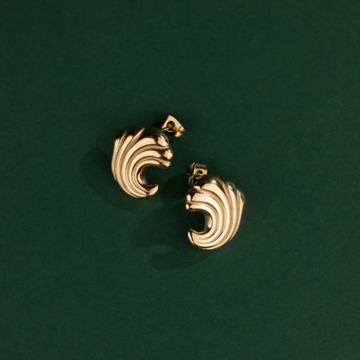 Bold Wave Studs Silber