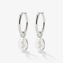 Bouquet Coin Hoop Set Medium Silber