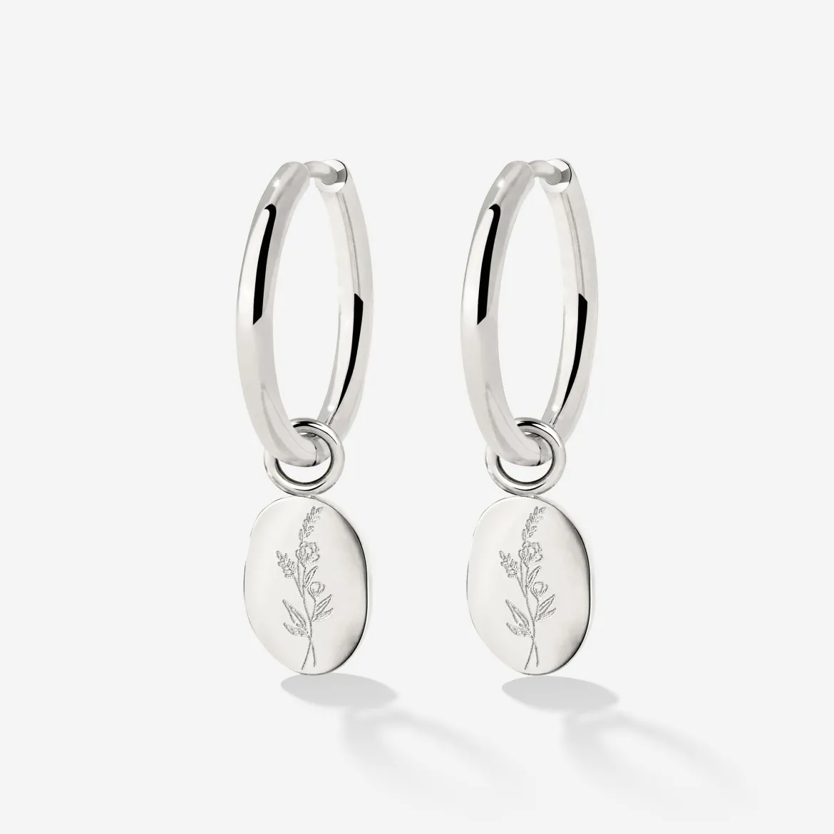 Bouquet Coin Hoop Set Medium Silber