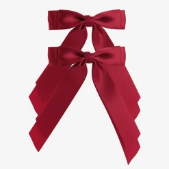 Bow Hairpin Set - Red