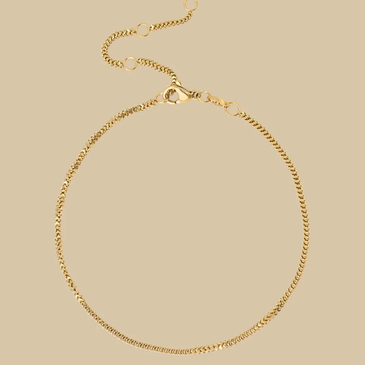 Box Snake Anklet Gold