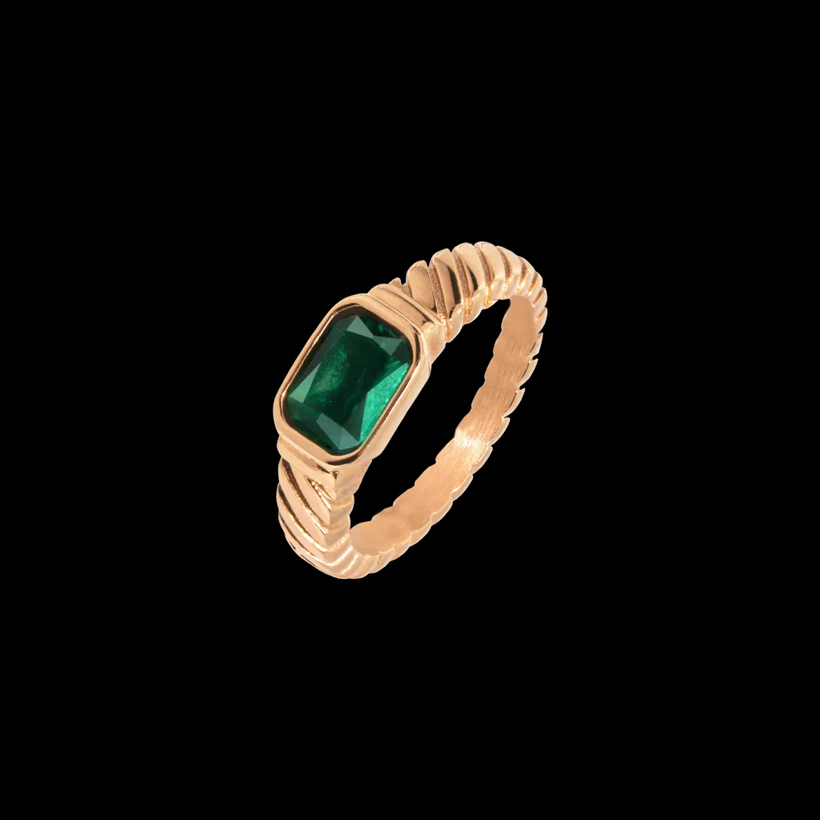 Brilliant Emerald Ring Roségold