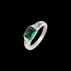 Brilliant Emerald Ring Silber