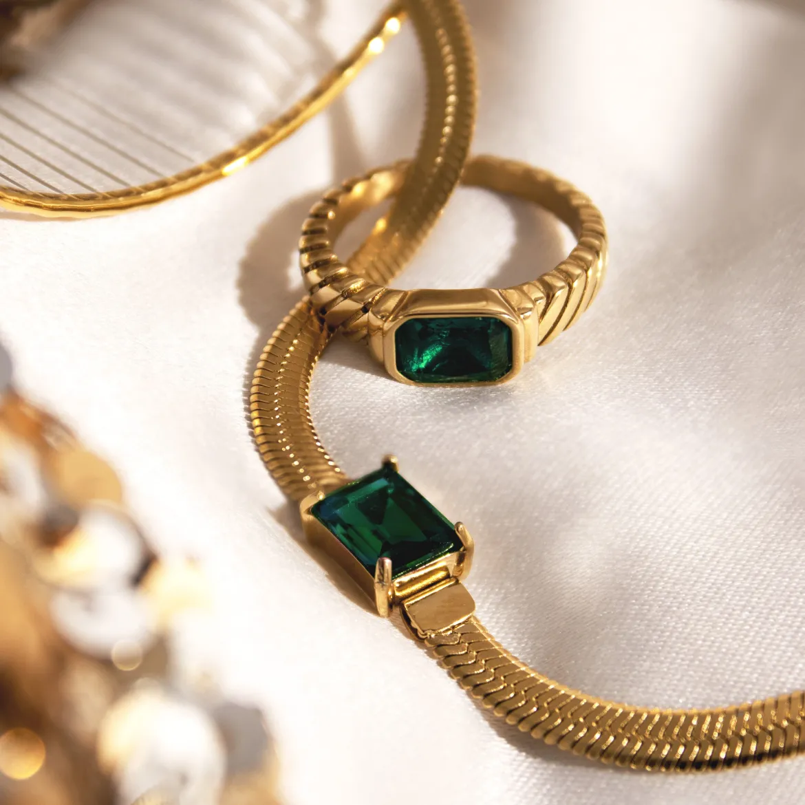 Brilliant Emerald Ring Silber