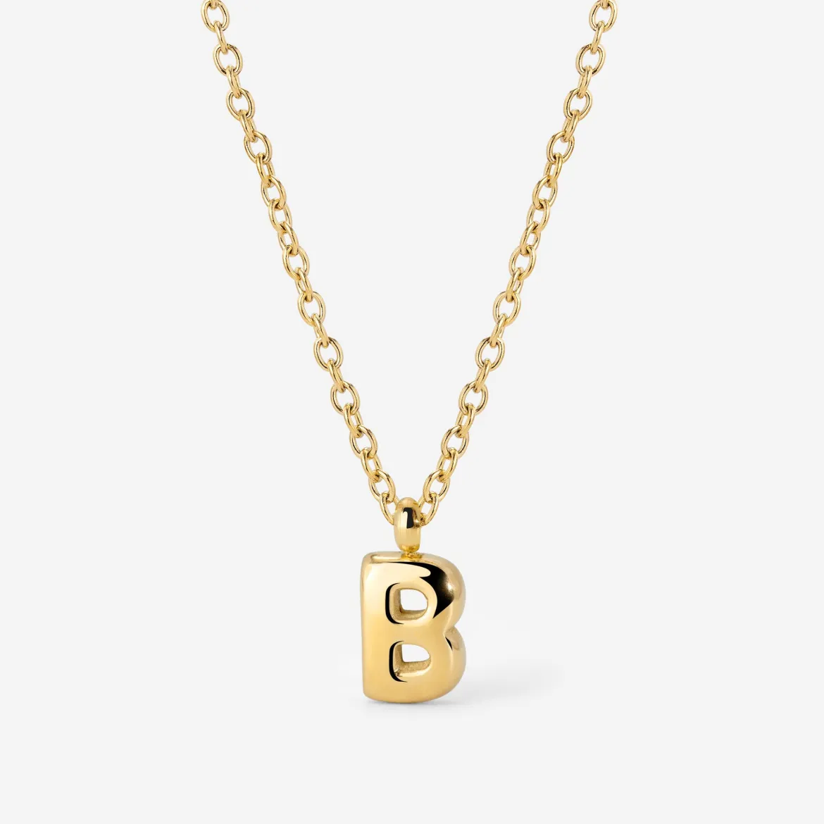 Bubble Letter Necklace Gold - A
