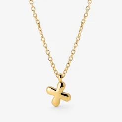 Bubble Letter Necklace Gold - A