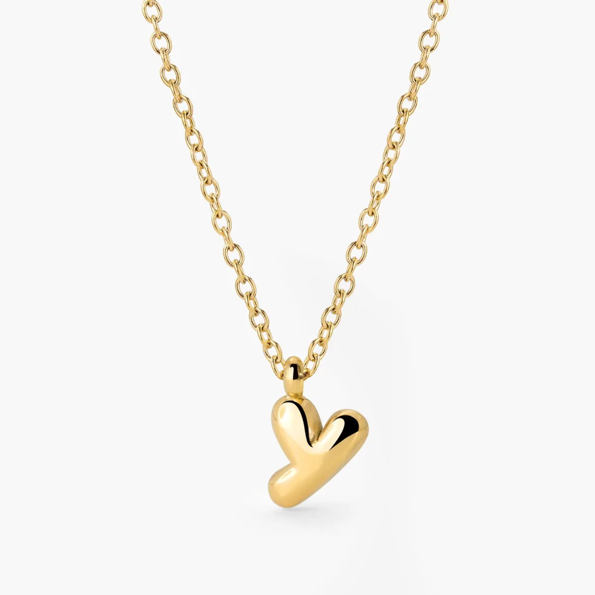 Bubble Letter Necklace Gold - A