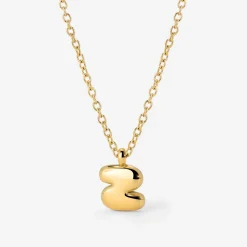 Bubble Letter Necklace Gold - A