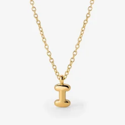 Bubble Letter Necklace Gold - A